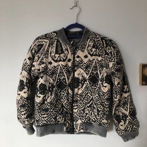 Free People Love Story Printed Bomber Jacket